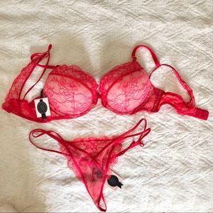 Red Victoria’s Secret Lingerie Bra and Thong